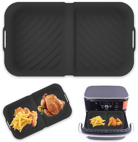 Accessoire Air Fryer, Moule Silicone Air Fryer pour Ninja AF500EU, Accessoire Air Fryer Réutilisable pour Ninja Foodi Flex 10,4 L, Air Fryer Accessoires pour Ninja 10,4 L AF500EU (Noir)