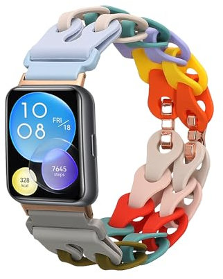 kwmobile Cinturino Orologio 14-22 cm Compatibile con Huawei Watch Fit 2 Cinturini - per Smartwatch Donna - in Silicone multicolore