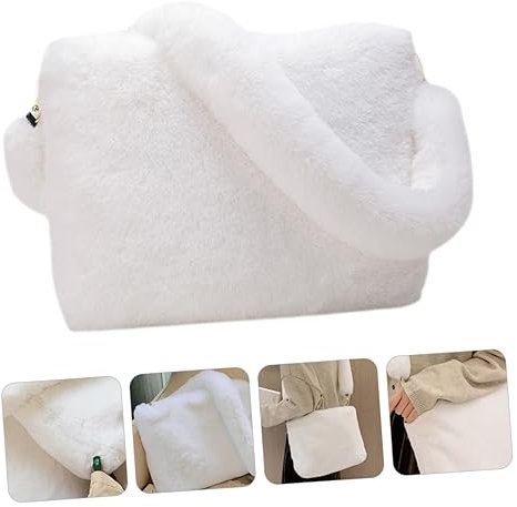 LIFKOME 1stk Plüsch Umhängetasche Aufbewahrungstasche Damen-tragetaschen Geldbörse Für Jungen Handytasche Zum Umhängen Einkaufstaschen-ästhetik Umhängetasche Damen Weiß Polyester