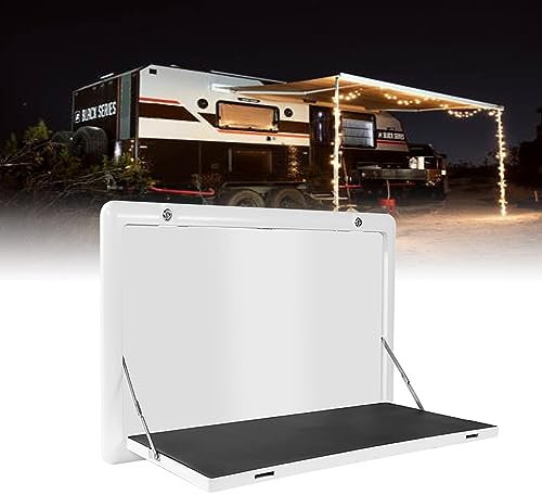 Aluminium-RV-Tisch, RV-Klapp-Picknicktisch, RV-Klappwandtisch, Wandmontage, Camping-Picknick, 800 x 450 mm/31,5 x 17,7 Zoll, 25 kg/55,11 lb Maximale Belastung, für RV-Wohnwagen (Farbe: weiße