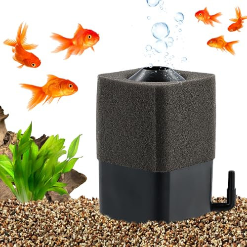 Mini Innenfilter, Ultra Leise Schwammfilter Aquarium Filter mit Luftheber, Perfekt für Zucht, Fry, Betta, Garnelen und Fischbehälter