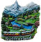 Souvenir Magnet Schweiz Berge Zug 6,5 x 6,5 x 1,5 cm Maritim Urlaub Kühlschrankmagnet Figur Deko GMUS K26