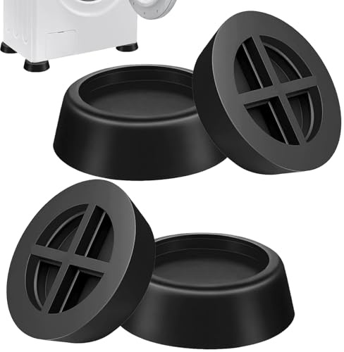 4 PCS Anti Vibration Pads for Washing Machines – Shock Absorbing Rubber Feet for Washer & Dryer | Noise Reduction, Non-Slip & Floor Protection | Universal Fit for Home Appliances & Heavy Machines