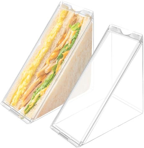 Duyeuau 2 Pack Sandwich Box Washable Lunch Box Food Storage Case Clear Sandwich Storage Case ABS Texture Suitable for Snacking