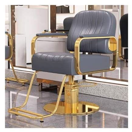 Cenz-888 Fauteuil de barbier pour Coiffeur Chaises De Coupe De Cheveux, Chaises De Barbier, Chaises De Toilettage, Chaises De Salon Rotatives Et Réglables pour Coiffeur(Gold)