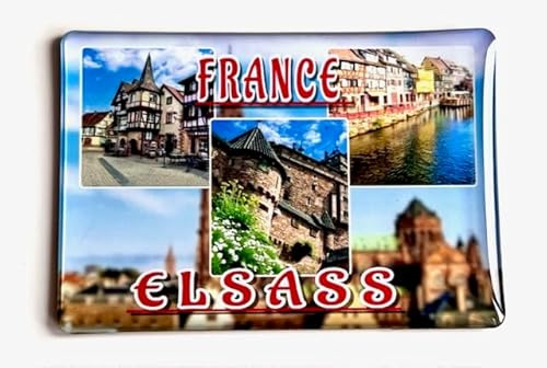 Elsaß - Elsaß Kühlschrankmagnet, Alsaß Frankeich Fridge Magnet, Elsaß Reiseandenken- Frankreich Souvenir, Elsaß Souvenir,Colmar Souvenir.