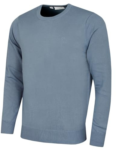 Calvin Klein Mens Crew Neck Cotton Sweater - Rain Cloud - L