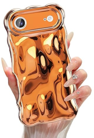 XIZYO Einfarbig Wellenform Hülle für iPhone Air, Orange