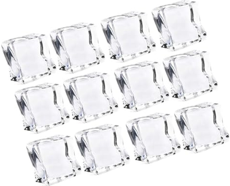 UTHCLO 48 Stück Falsche Eiswürfel aus Acryl Leicht Unregelmäßig Realistisch und Glänzend Wiederverwendbar als Dekoration und Fotorequisite für Food Showcase Displays