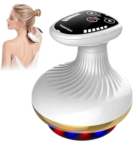 Vacuvia Cellulite Massager,4-in-1 Vakuum Massagegerät gegen Cellulite für straffere Haut,Verbesserte Durchblutung&Professionelle Tiefenmassage mit Wärmetherapie&LED-Licht, Anti-Cellulite Massagegerät