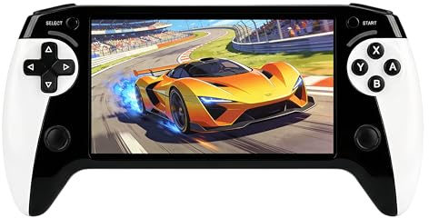 Console portatile YHFITN con schermo da 5,5 pollici, design ergonomico con impugnatura, giochi retrò, uscita TV, supporto per il salvataggio dei progressi di gioco, ricaricabile