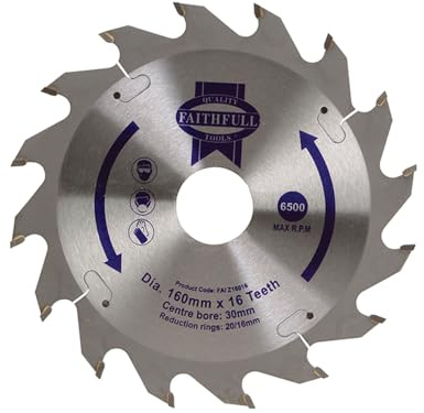 Faithfull FAIZ16016 TCT Circular Saw Blade 160 mm x 30 mm Bore x 16 Teeth