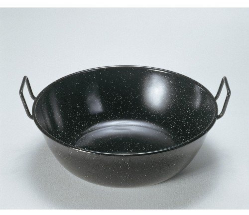 La Ideal 82028 Sartén profunda esmaltada resistente con dos asas, 3.7L, acero, 3.7 litros, negro