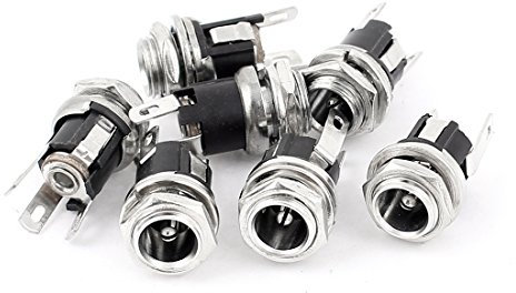 sourcing map 7 Pcs 5.5x2.1mm DC Power Supply Jack Socket Female Panel Mount Connector