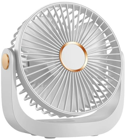 FGHB Sèche-cheveux portatif silencieux avec veilleuse, batterie rechargeable USB, rotation à 360°, réglage en 5 étapes, lame amovible pour un nettoyage facile, pour le bureau et la maison