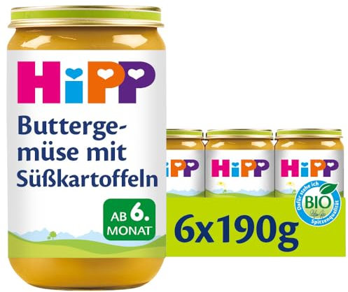 HiPP Buttergemüse mit Süßkartoffeln, 6er Pack (6 x 190 g)