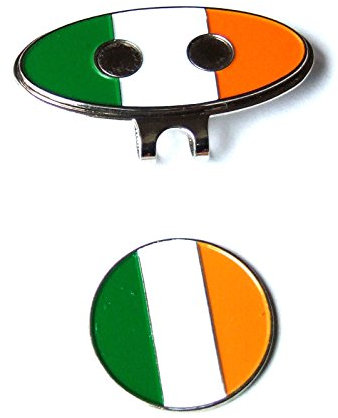Golf Hat Cap or Visor Clip with Ireland Magnetic Ball Marker Prize or Gift