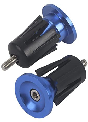 Dilwe Fahrradlenker Endkappe, Aluminiumlegierung Fahrrad Lenker Endkappen Fahrrad Bar Ends Lenkerstopfen für Rennrad Lenker Mountainbike(Blau)