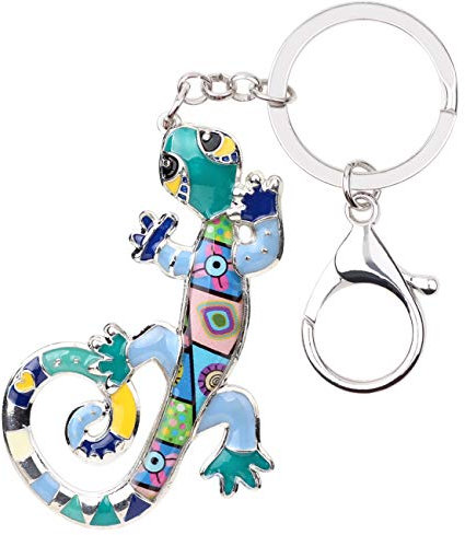 WEVENI Eidechse Gecko Schlüsselanhänger, Eidechse, Eidechse, Gecko, Schlüsselanhänger, Zubehör, modischer Schmuck für Frauen