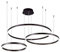 HONY-LIGHT LED Pendelleuchte Modern Dimmbar Hängeleuchte 3 Ring Design Höhenverstellbar Hängelampe Schwarz Aluminium und Weiß Acryl Pendellampe mit Fernbedienung für Wohnzimmer Küche Büro Lampe