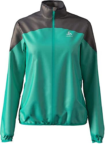 Odlo Damen Jacke Jacket ELEMENT Light, pool green - odlo graphite grey, M, 312421