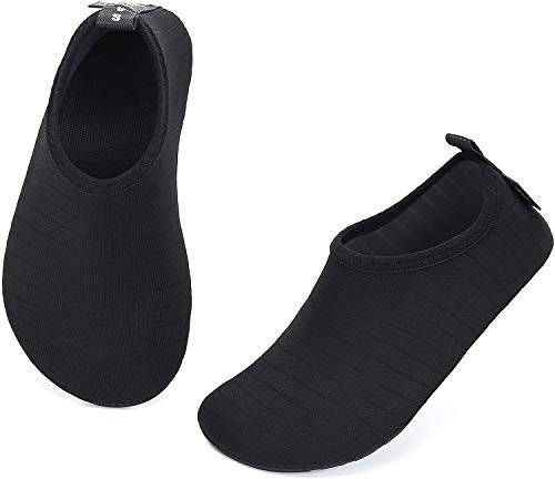 SAGUARO Escarpines Niño Niña Zapatillas para Agua Zapatos de Río Playa Calzado Deportes Acuáticos para Piscina Buceo Surf Natación Nadar Mares Vela Rocas, Onyx Negro, 22/23 EU