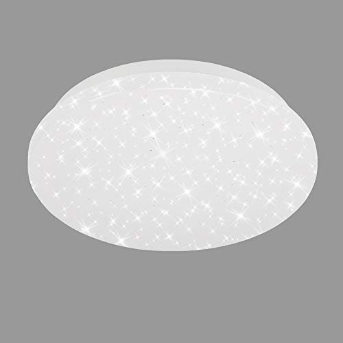 Briloner Leuchten LED Deckenleuchte, Deckenlampe mit Sternendekor, 8 Watt, 900 Lumen, 4.000 Kelvin, Weiß, Rund, Ø 22cm