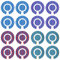Acclaim Lawn Bowls Identification Stickers Markers Standard 5.5 cm Diameter 4 Full Sets Of 4 Self Adhesive Two Colour Striped Mixed Colours (B)