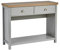 Home Source 2 Drawer Console Side Table Compact Sideboard Storage, Grey, Oak Effect