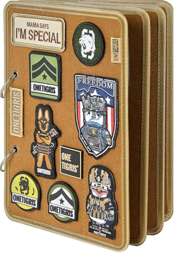 OneTigris Sammlerbuch mit Flip-Seiten für Militär- & Polizeiabzeichen, 4 Klett-Seiten, erweiterbar mit Ringbindung, 28×20,3 cm – Organizer für Aufnäher-Kollektion (ohne Patches)