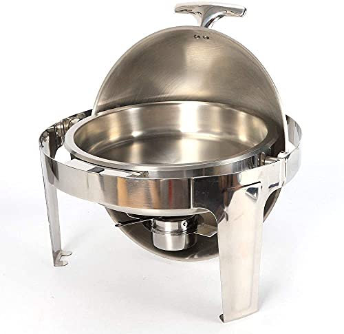 Runder Speisenwärmer Chafing Dish Warmer Edelstahl 6,8 L Mit Rolldeckel Isolierung Verdickung Verstärkung Buffetherd