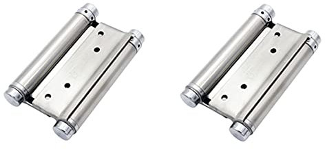 2 pezzi Cerniera in Acciaio Inox Doppia Azione, Cerniere a molla in acciaio inossidabile a doppia azione a chiusura automatica, per anta battente bancone bar e caffetteria (5 Pollici)