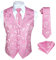 HISDEREN degli uomini Paisley Rosa Gilet Floreale Jacquard Cravatta Pocket Fazzoletto Festa di Nozze Business Fit Vest Suit Set XL