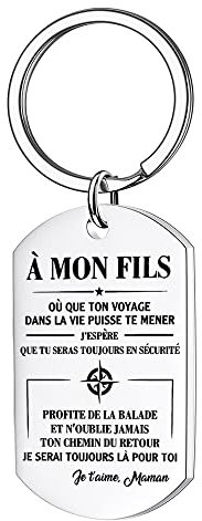 À Mon Fils Porte Clef Homme Cadeau Pour Mon Fils Cadeau D'anniversaire Garçon Porte-Clés Fils Idee Cadeau Ado