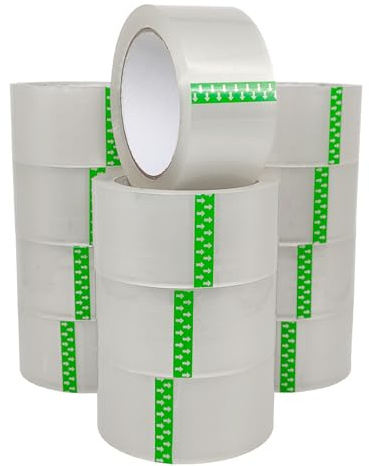 Relsy 12 Rolls Of Clear Packing Tape - 48mm x 66m Compatible With Packing Tape Dispenser - Strong, Clear Packaging Tape For Packing Boxes/Home Improvement/Heavy Duty Tape