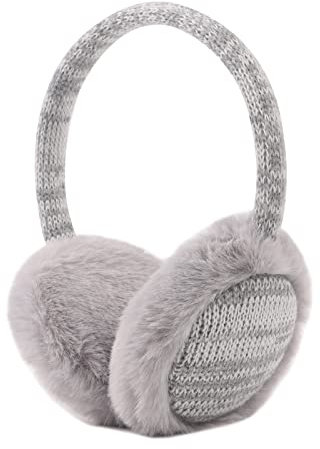 Cache-Oreilles Pour Enfant Fille Garçon Chaud Peluche Cache-Oreilles Ajustables Hiver (Gris)