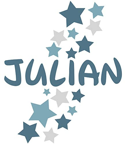 Adhesivo decorativo para pared, diseño personalizado, con nombre, para habitación de bebé, habitación de bebé, sala de juegos, pegatinas de pared, nombre deseado, niña, niño (03 estrellas)