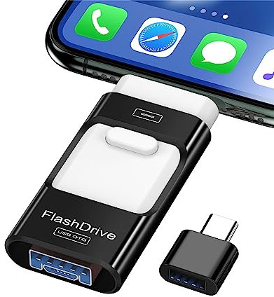 ZARMST Chiavetta USB da 512 GB per Telefono, Pendrive Espansione di Memoria Esterna, per Smartphone, Android, Computer, Laptop, PC, Dati, Immagini/Film, Con un Solo Clic (Nero)