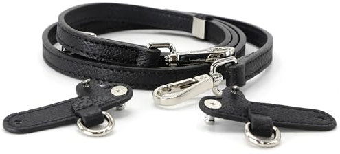 banbeln Minitaschen-Schulterriemen aus Leder, Terrakotta, Hautfarbe, Graubraun, Marineblau, Taschengurte, Schwarz/Silber, SET