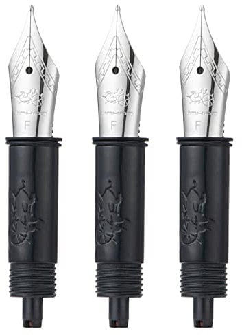 Set of 3 Jinhao 82 Fountain Pen Replacement Nib Fine Size with Black Section Feed Silver-Compatible with Jinhao 82, 88, 95 Fountain Pen