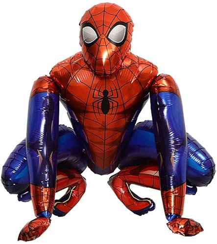 Superheld Spiderman Luftballons, Air walker Folienballon Ballon, Superhelden Avengers Marvel Party Decorations für Kindergeburtstag Deko Dekoration Motto party, 55cm x 63cm