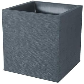 Pot carré Graphit - Anthracite - 39.5x39.5x43.5 31L - EDA Plastiques - Intérieur et extérieur