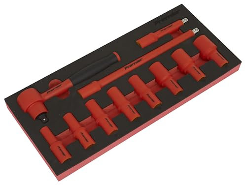 Sealey Premier 11pc 3/8Sq Drive Insulated Socket Set with Tool Tray - VDE Approved - TBTE01