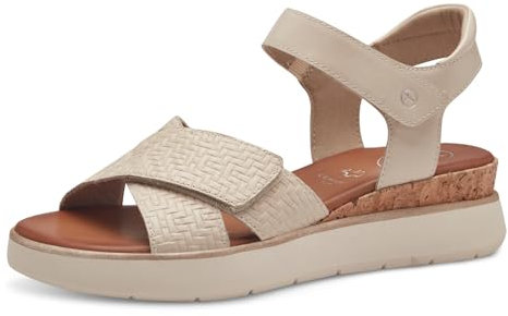 Tamaris Comfort 8-88715-42 411 Ivory Wedge Plateau Sandale Komfortable Mehrweite Alltagsschuh Festlich Elegant, Sandalias Planas Mujer, Beige, 38 EU Ancho