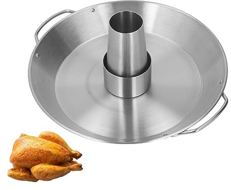 Beer Can Chicken Holder Chicken Roaster Rack 9.4 Inch Dia Stainless Steel Upright Duck Roaster BBQ Poultry Cooker Stand Grill for Charcoal Grill Oven