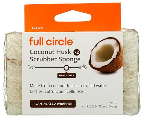 Full Circle Cleaning Products Cleana Colada Heavy Duty Coconut Scrubber Sponges 2ct, 2 CT