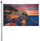 Dekorationen Banner, Island City Sunset Landschaft Flagge 1,5 m x 0,9 m, doppelseitige Flagge, geeignet für drinnen und draußen