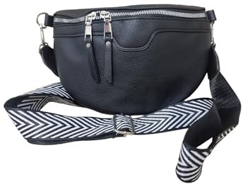 Elrozo Damentasche Umhängetasche Crossbody Bag Damen Handtasche Schultertasche Cross Body Kunstleder 02 (schwarz Tasche)