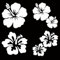 GORGECRAFT 4 Blatt Hibiskusblüten-Autoaufkleber Große Größe Autoaufkleber 6 Stück Hawaii-Blume Sonnenschutz Selbstklebend Autozubehör Automobil-Außendekoration Für SUV Laptop (Weiß)