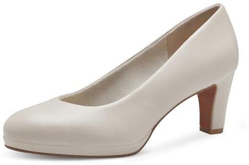 MARCO TOZZI Damen Pumps mit Trichterabsatz Vegan, Beige (Cream), 39 EU